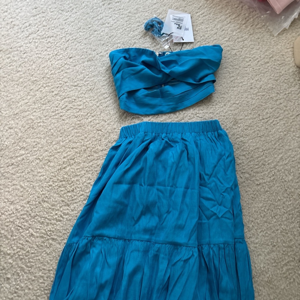 Princess Polly Strapless Blue Dress